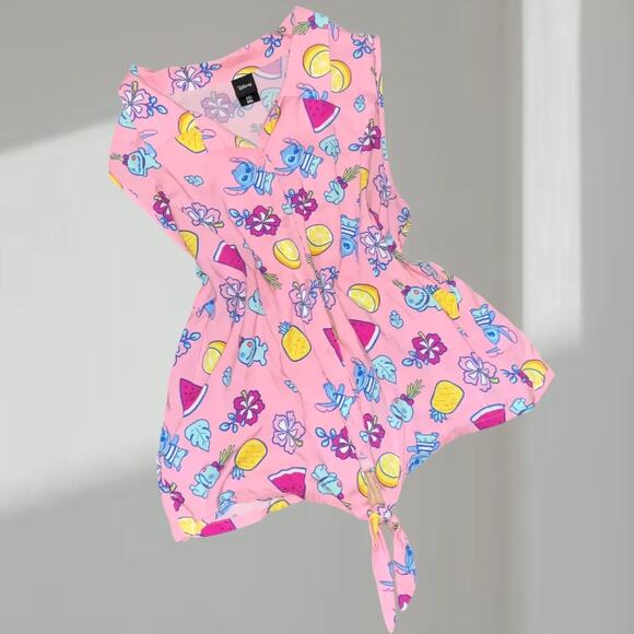 Disney Tank Top – Lilo & Stitch Tropical Button-Front Tie Hem (2XL) - Picture 1 of 6